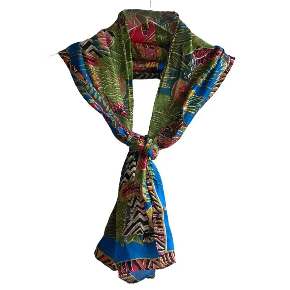 Printed Rectangular Scarf Animals Safari Galapagos Academia Preppy Travel